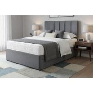 Plush Velvet Silver Empire Divan Set - 6 Sizes