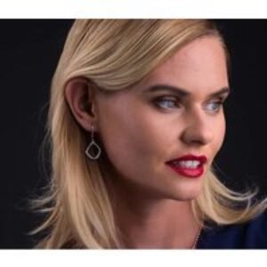 Rose Gold Plated Crystal Drop Earrings - Modern Four-Point Design | Wowcher