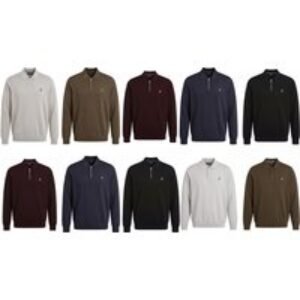 Brave Soul Men's Knitted Quarter Zip or Polo Shirt | Wowcher