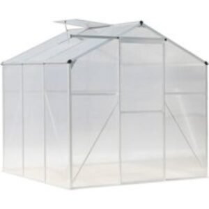 Spacious Aluminium Hobby Greenhouse with Sliding Door and Roof Window | Wowcher