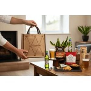 Deluxe Beer & Pub Snacks Hamper - Peroni & Gourmet Savoury Nibbles | Wowcher