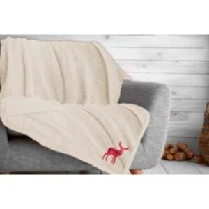 Thick Teddy Fleece Stag Throw Blanket - Ultra-Soft