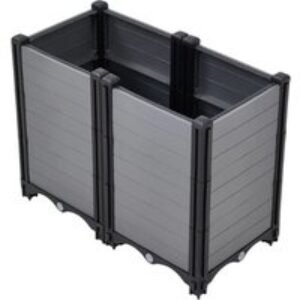 Plastic Raised Garden Bed Planter Box - Grey | Wowcher