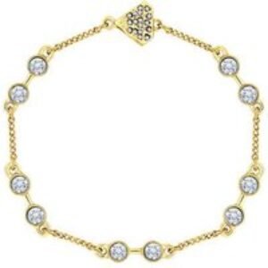 Diamond Style London 18ct Gold Crystal Stacker Bracelet - Statement Layering Jewellery | Wowcher