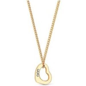 Diamond Style London Gold Plated Heart Pendant Necklace with Crystals - Adjustable Chain | Wowcher