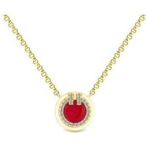 Gold Plated Diamond Style Crystal Pendant Necklace - Adjustable Chain
