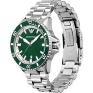 Automatic 42mm Green Dial Watch with Stainless Steel Bracelet | Wowcher