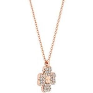Rose Gold Flower Crystal Pendant Necklace - Adjustable Reversible Design by Diamond Style London | Wowcher