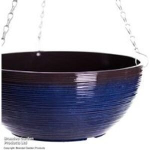 Blue Glazed Effect Hanging Basket - Weatherproof Garden Planter | Wowcher