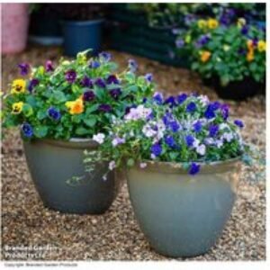 Samaria Olive Glazed Effect Large Planter - Eco-Friendly Outdoor Vase | Wowcher