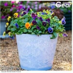 Caesar Sky Blue Marble Effect Planter - Frost & UV Resistant | Wowcher