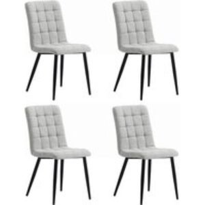 4-Piece Tufted Modern Armless Dining Chairs Set with Metal Legs | Wowcher