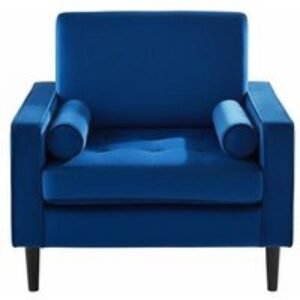 Mid-Century Single Sofa Armchair - Sleek Comfort and Style in Blue | Wowcher