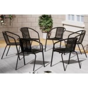 Rattan Outdoor Stackable Garden Chair - Set of 6 | Wowcher