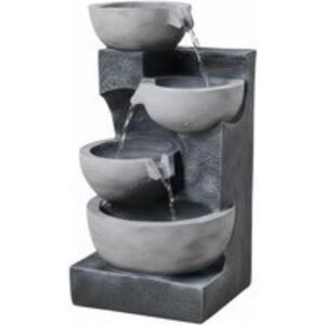 Serene Solar-Powered Outdoor Water Fountain with LED Lights for Gardens | Wowcher