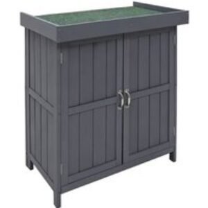 Wooden Garden Potting Shed with Lift-Up Roof & Double Doors - Grey or Natural | Wowcher