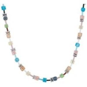 Pastel Crystal Cube Necklace - Rhodium-Plated Statement Chain with 112 Crystals | Wowcher