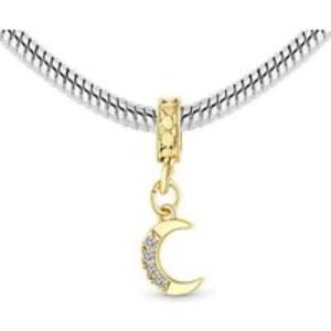 Rhodium Plated Celestial Charm Bracelet - Mixed Metal