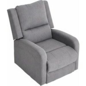 Single Linen Upholstered Recliner Armchair with Massage & Heat Function - Grey | Wowcher