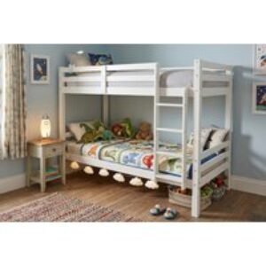 Snuggle Beds Classic Solid Wood Bunk Bed with Storage and Convertible Design - White | Wowcher