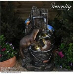 Otters and Kingfishers Garden Water Feature - Weather-Resistant Outdoor Ornament | Wowcher