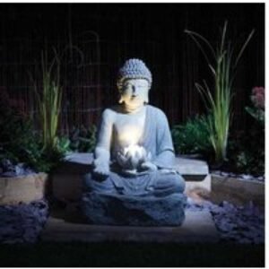 Lotus Buddha Garden Water Feature Outdoor Decor Sculpture | Wowcher