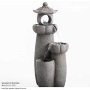 Serenity Cascading Pagoda Garden Water Feature - Outdoor LED Ornament