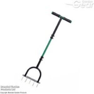 Long Handle Heavy-Duty Lawn Aerator Tool - Powder Coated Carbon Steel