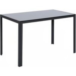 Rectangular Tempered Glass Dining Table - Black | Wowcher