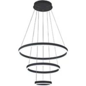 Round 3 Ring Aluminum LED Pendant Light - Chic Black Finish | Wowcher