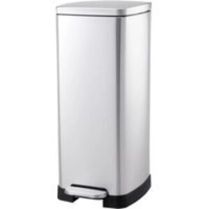 30L Stainless Steel Step-Open Trash Can with Soft-Close Pedal & Odour Seal | Wowcher