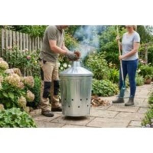 Heavy-Duty Galvanised Steel 90 Litre Garden Waste Incinerator Bin | Wowcher