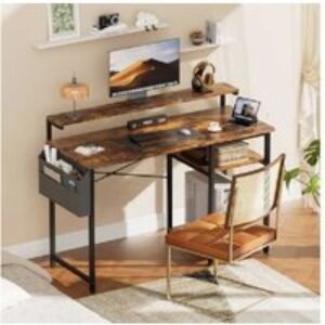 EcoFurnix 100cm Gaming Desk with LED Lights