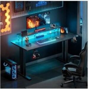 EcoFurnix 160cm LED Gaming Desk with Power Sockets