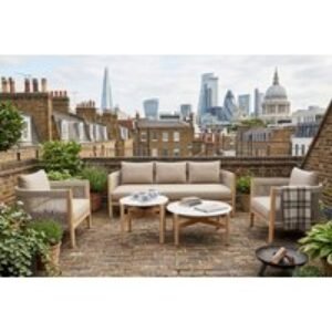 Marche Outdoor 5 Seater Natural Acacia & Rope Weave Set | Wowcher