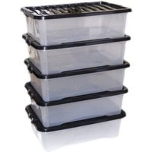 5 Plastic Storage Boxes Set - 5 Sizes! | Wowcher