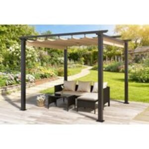 Pergola Gazebo with Retractable Sun Shade Canopy - Available in 6.5ft