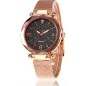 Elegant Rose Gold Mesh Women's Quartz Watch | Wowcher