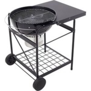 Outdoor Round Charcoal Grill & Side Table for Barbecues | Wowcher