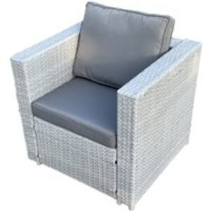Weather-Resistant Rattan Grey Garden Armchair | Wowcher