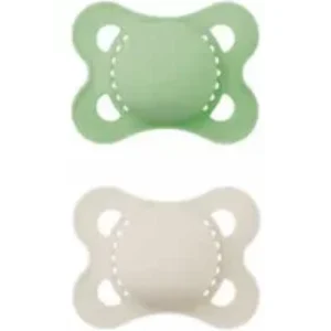 Mam Original Silicone Pacifier 2-6 Months Green/Beige 2 Units