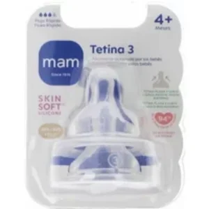 Mam SkinSoft Silicone Teat Fast Flow 4+ Months 2 Units