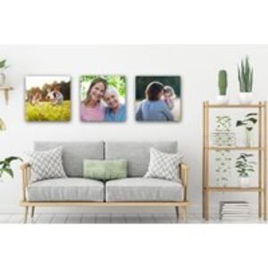 Set of 3 Personalised 12" x 12" Square Canvas Wall Art - Premium Photo Prints