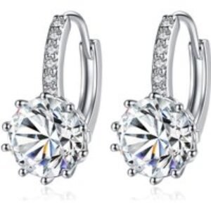 Rhodium Plated Hypoallergenic Crystal Drop Earrings - Cubic Zirconia