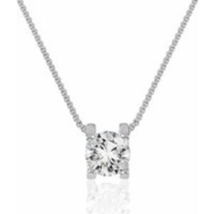 Rhodium Plated Necklace with Crystals | Wowcher