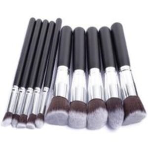 Professional 10-Piece Kabuki-Style Makeup Brush Set | Wowcher