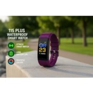 115 Plus Waterproof Smart Watch Fitness Tracker - Heart Rate Monitor