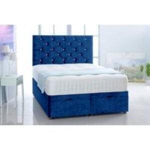 Velvet Ottoman Storage Bed with Memory Foam | Wowcher