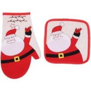 Christmas Oven Glove & Pot Holder Set | Wowcher