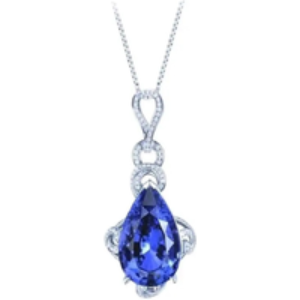 Exquisite Blue Sapphire Crystal Jewellery Set - 3 Piece Matching Necklace